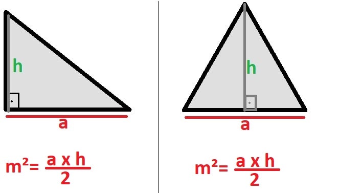 üçgen metre kare hesaplama işlemi ve formülü