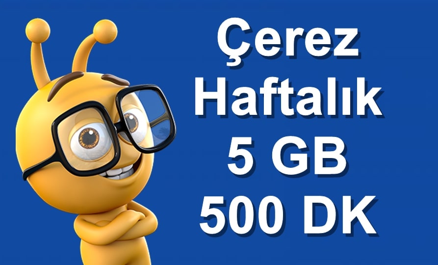 Turkcell Çerez Haftalık 5 GB ek internet paketi ücreti 2022