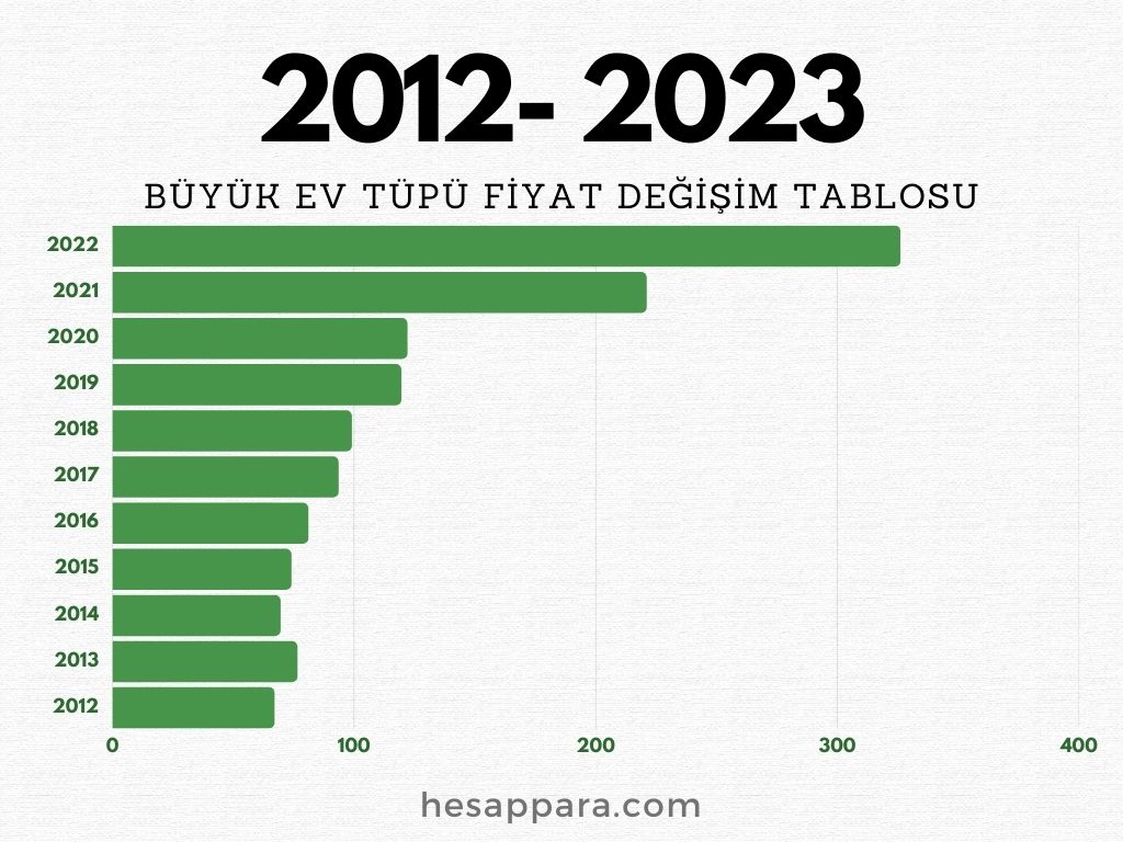 2023 büyük tüp fiyatları (İnfografik Grafik)